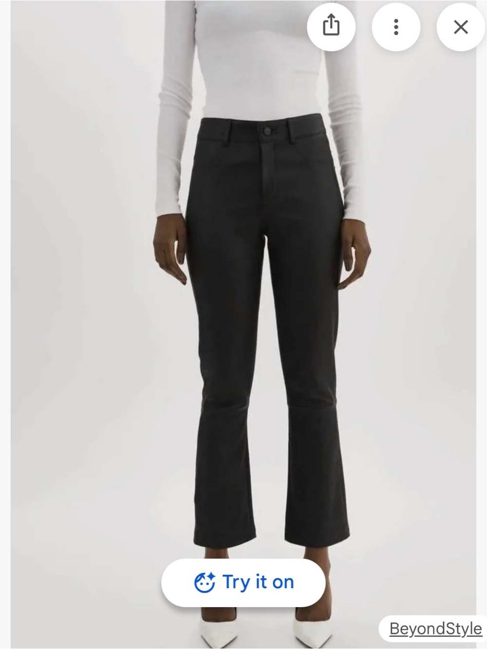 Lamarque Black Flare Wide-Leg Leather Pants- NWT fits 8